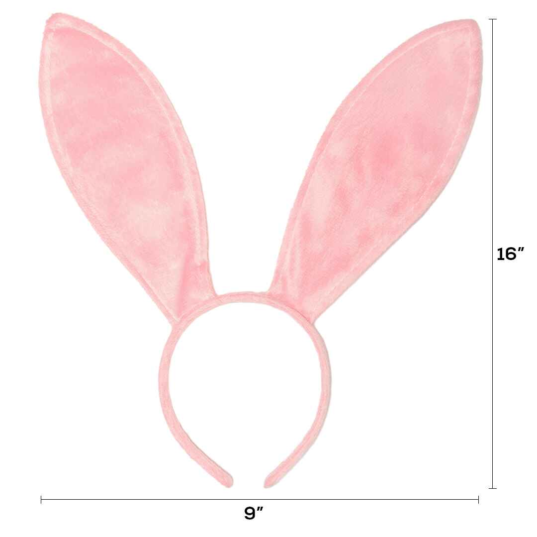 Playboy Bunny Ears Headband - Velvet Pink Rabbit Ears