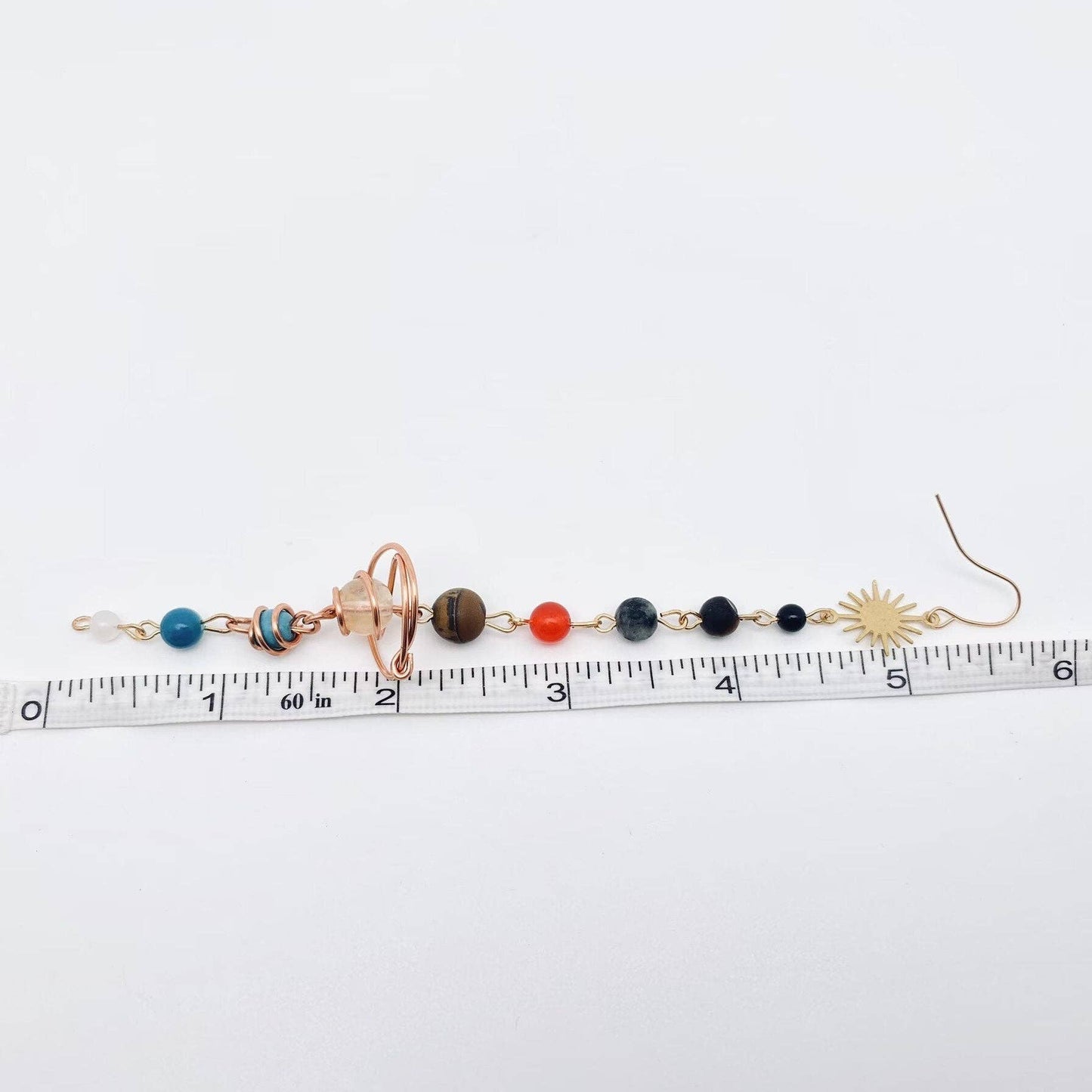 Solar System Handmade Stone Beaded Dangle Earrings