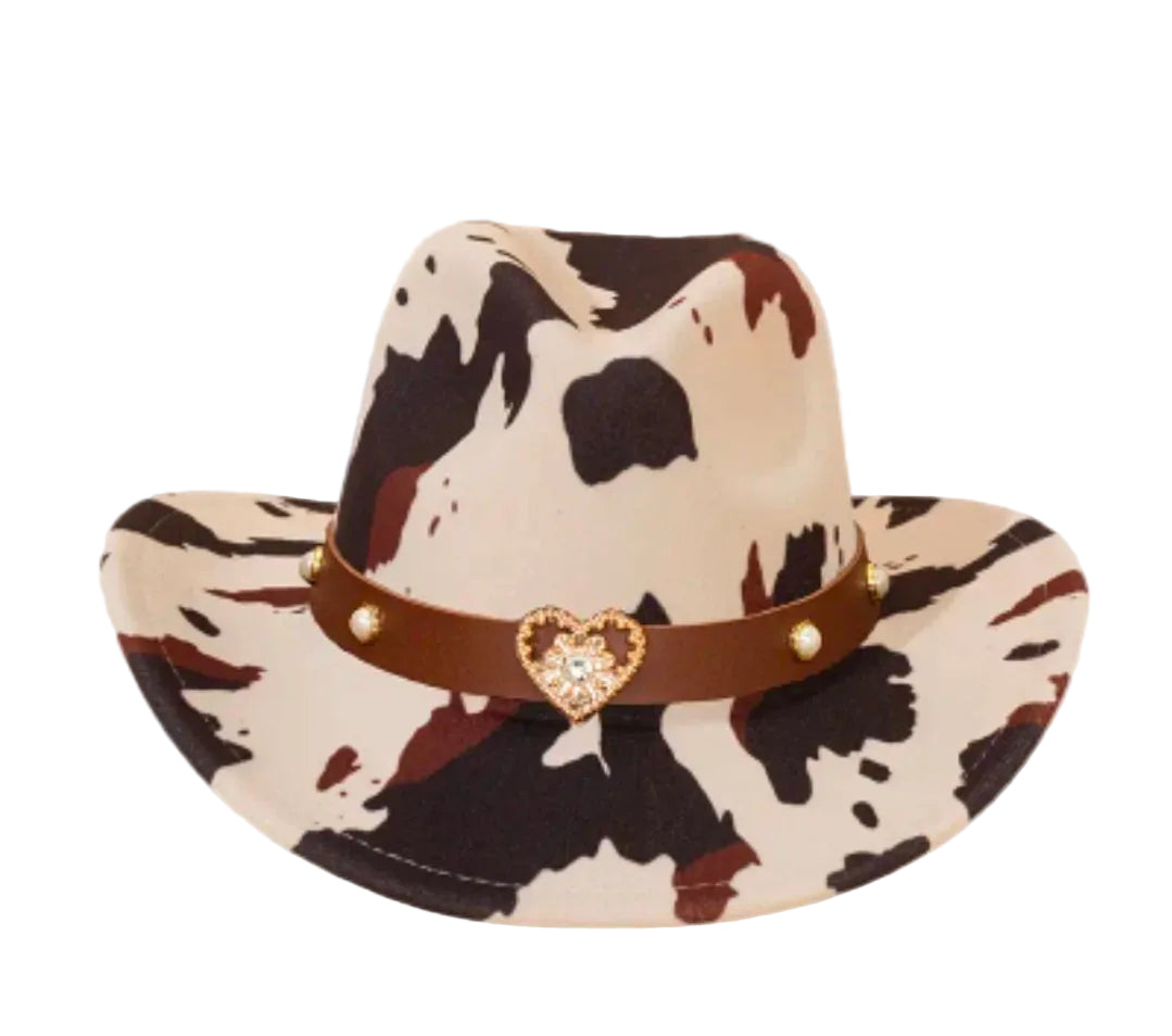 Lasso Me Cow Print Cowboy Hat