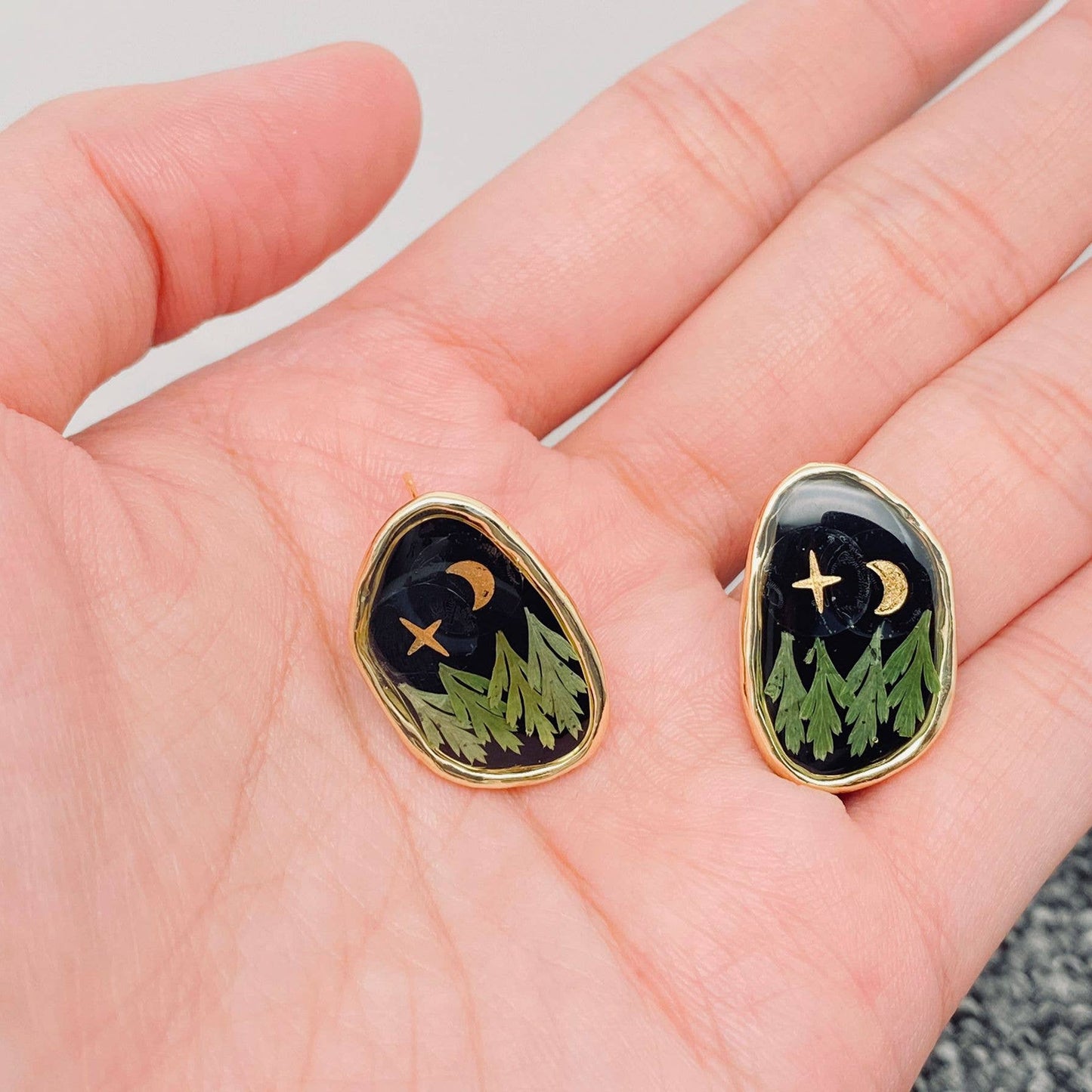 Forest Under Starry Sky Ear Studs