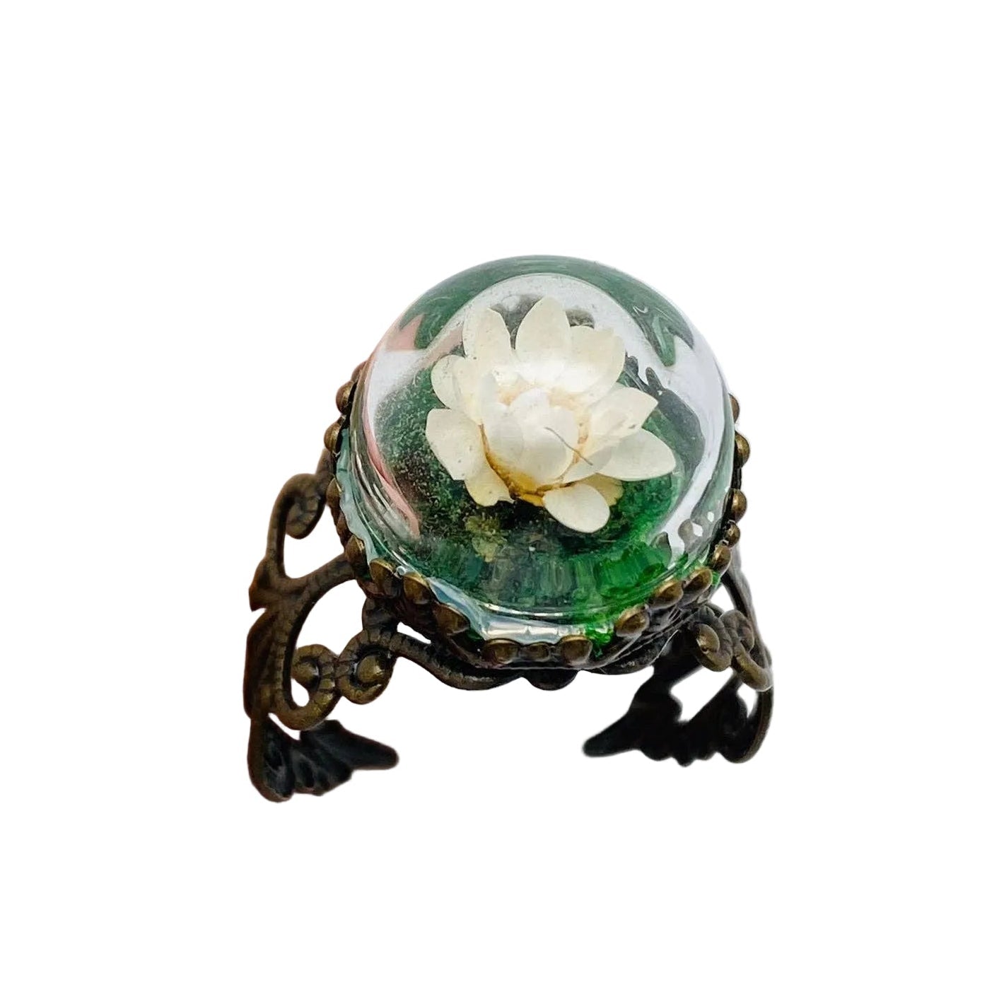 Colorful Baby's Breath Dried Flowers Classical Ring