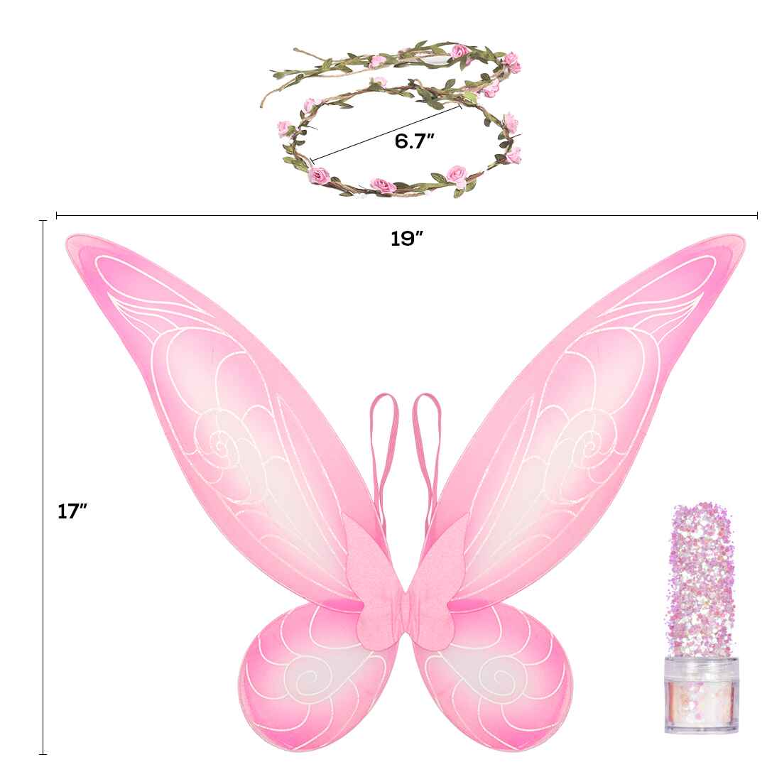 Pink Fairy Costume Accessories Set  Fairy Wings, Fairy Crown
