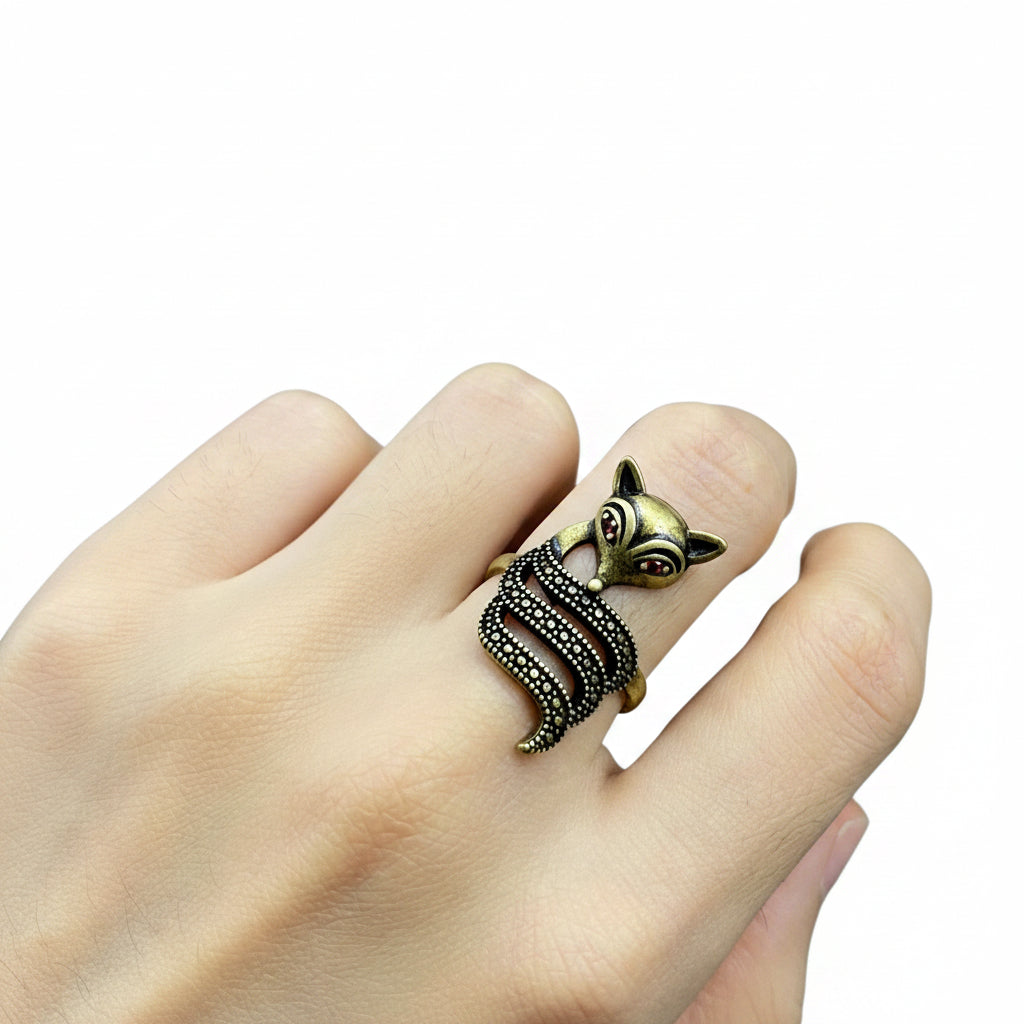 Vintage Fox Bronze Adjustable Ring