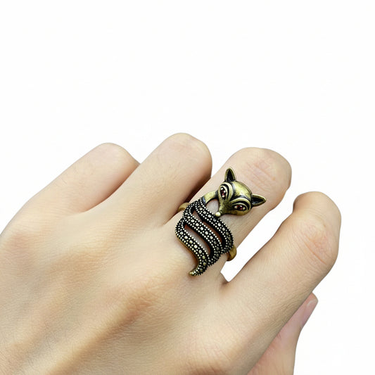 Vintage Fox Bronze Adjustable Ring