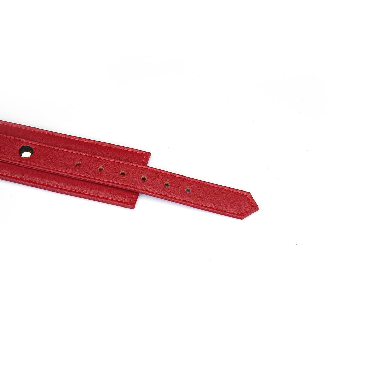 Red Faux Leather Wrist Cuffs