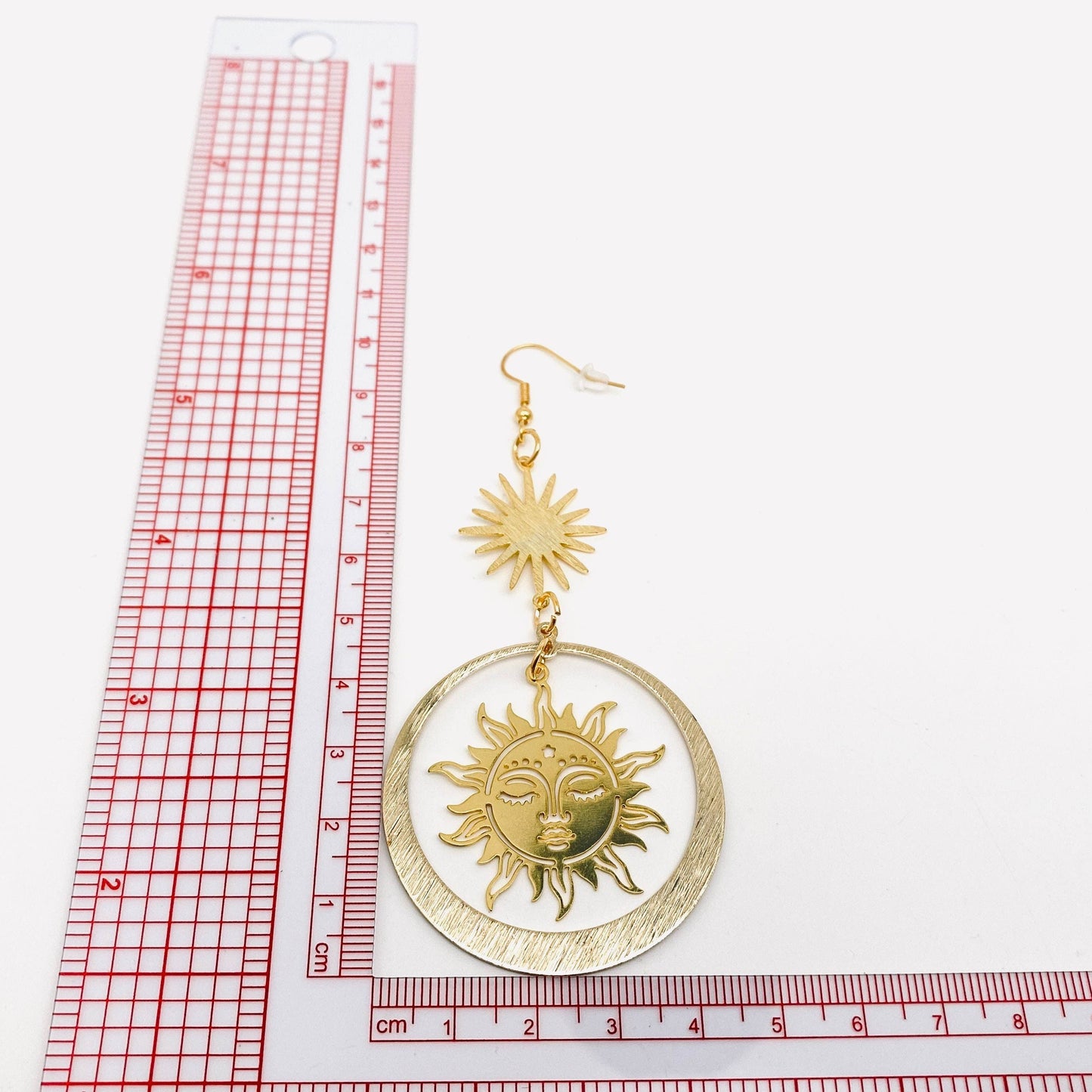 Golden Sun Goddess Pendant Earrings