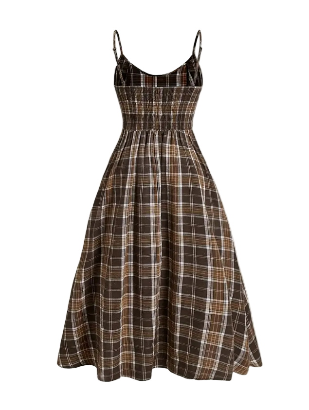 Midi Strappy Fall Plaid Dress