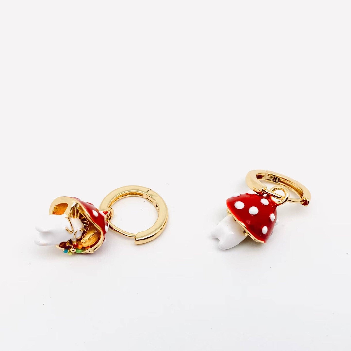 Cute Mushroom Huggie Hoop Earrings