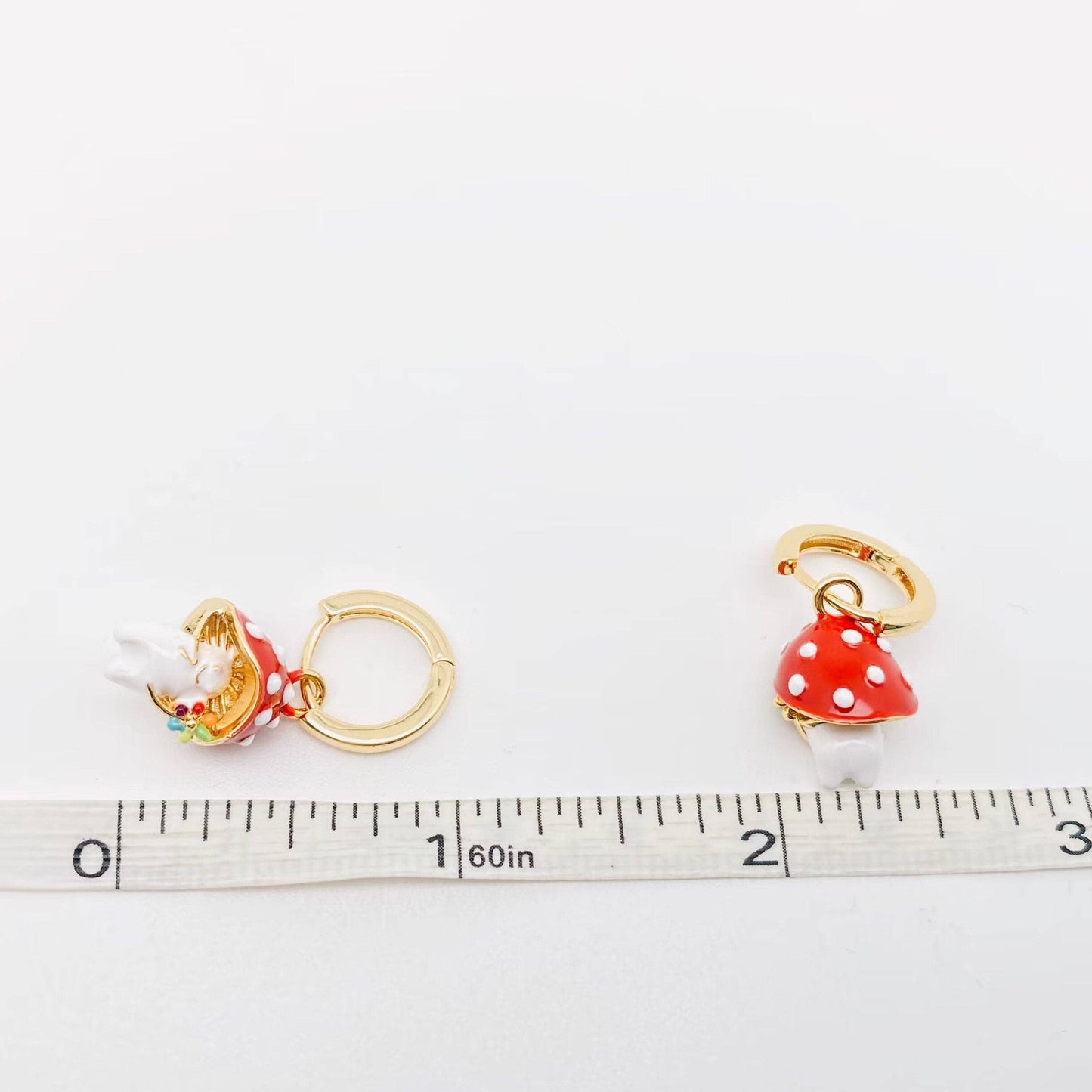 Cute Mushroom Huggie Hoop Earrings