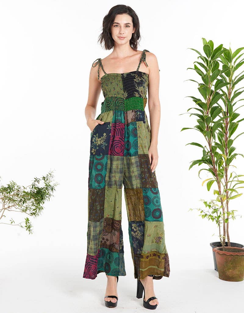 PATCHWORK COTTON OVERALL