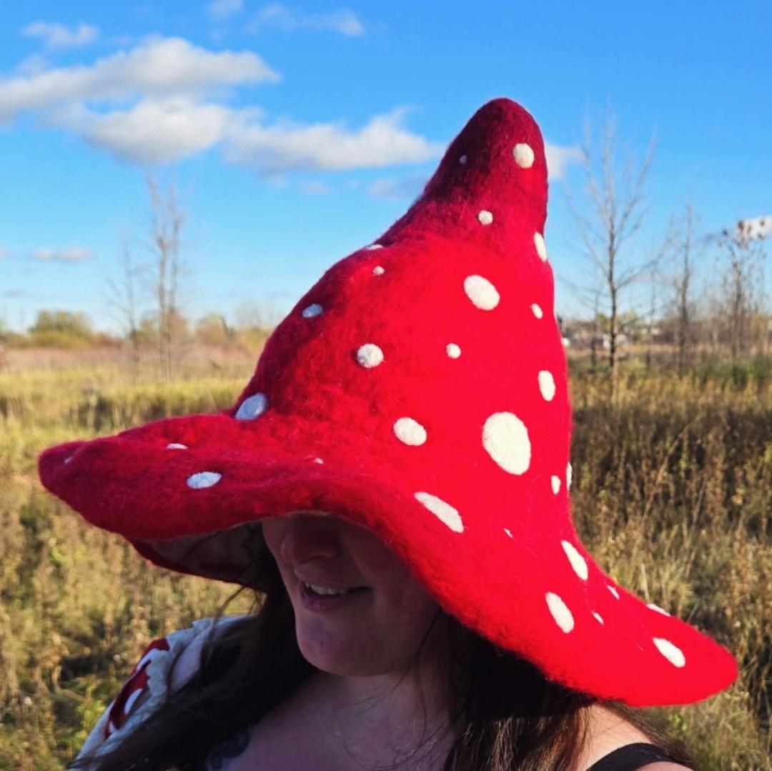 Amanita Muscaria Hand felted wool hat by Moss & Thimble